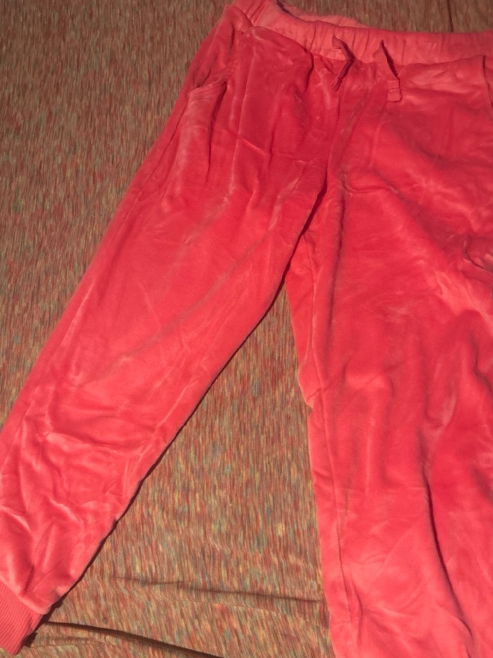 wonder nation Coral Pink Velour Joggers for Kids